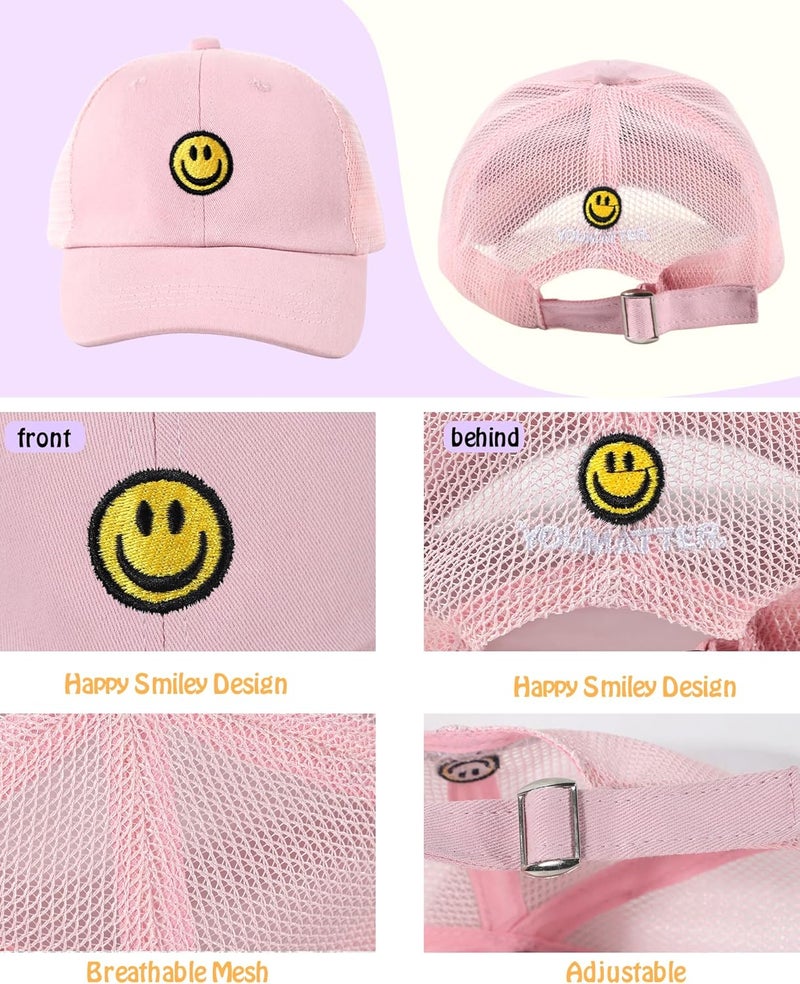 SONMONY Store Smile Face Toddler Baseball Cap Boy Baseball Hats Kids Washed Funny Hats Adjustable Cute Caps for 3-12 Years… - Image 3